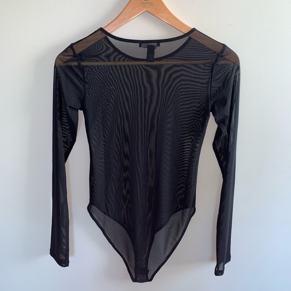 Long-sleeve Mesh Bodysuit